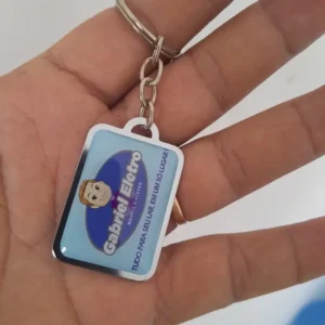 Chaveiro metal quadrado personalizado